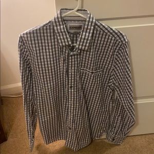 Express Men’s Button Up Medium White and Gray